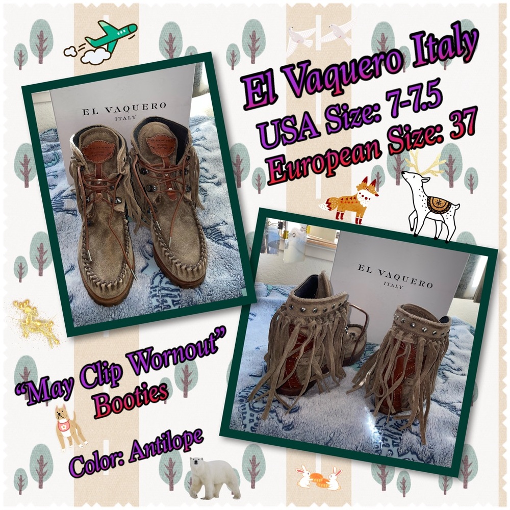 El Vaquero Italy Fringe Booties/Mocassins
